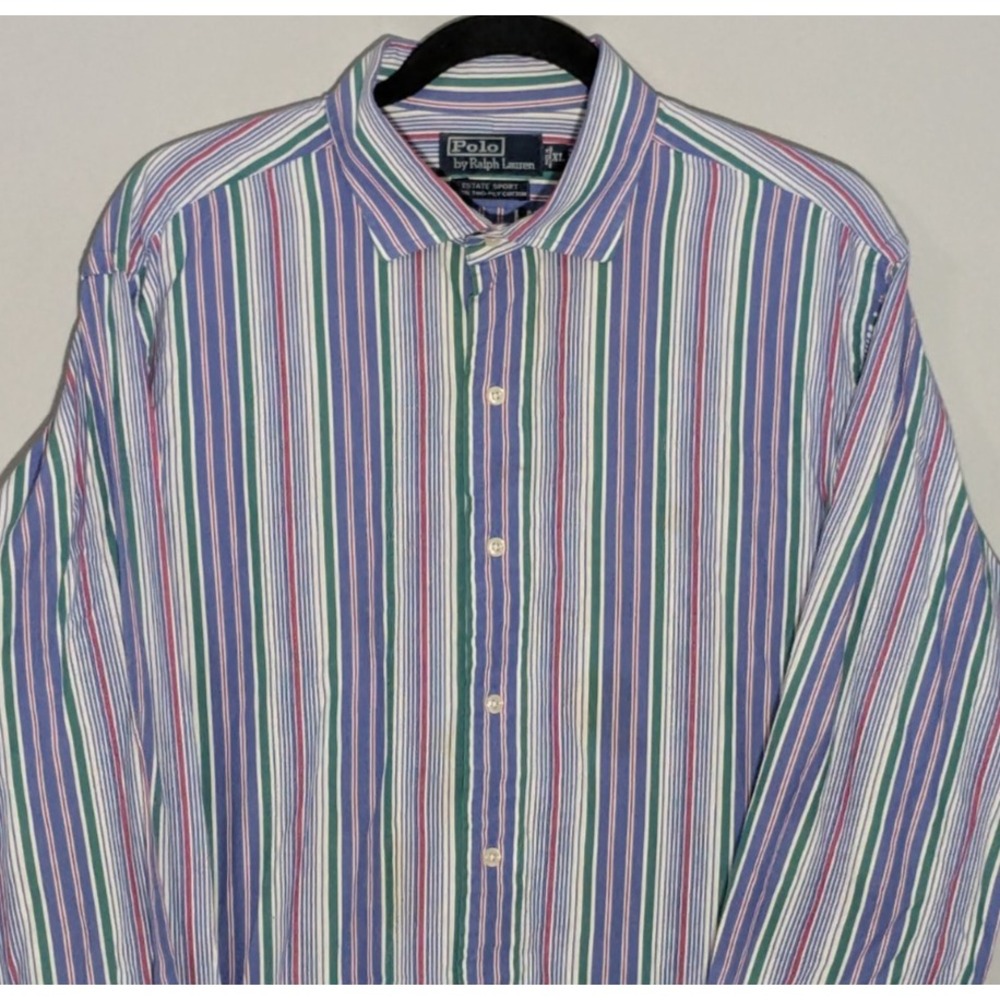 Polo Ralph Lauren Estate Sport Shirt Mens XL Multicolor Stripped Preppy Academia - Picture 4 of 6